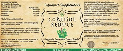 Signature Supplements Cortisol Reduce source label used in the packaging illustration
