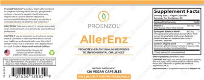 ProEnzol AllerEnz source label used in the packaging illustration