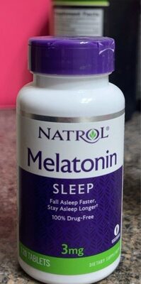 Natrol Melatonin 3 mg source label used in the packaging illustration