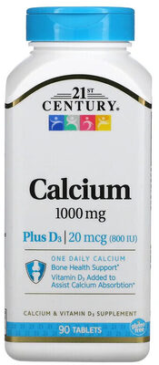21st Century Calcium 1000 mg source label used in the packaging illustration