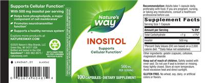 Nature's Way Inositol 500 mg product packaging