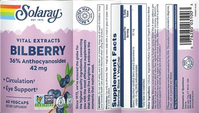 Solaray Bilberry 42 mg product packaging