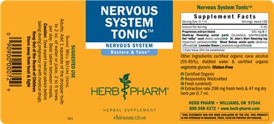 Herb Pharm Nervous System Tonic product packaging
