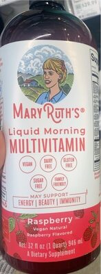 Mary Ruth's Liquid Morning Multivitamin Raspberry source label used in the packaging illustration
