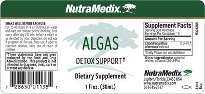 NutraMedix Algas source label used in the packaging illustration