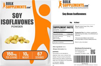 BulkSupplements.com Soy Isoflavones Powder 150 mg product packaging