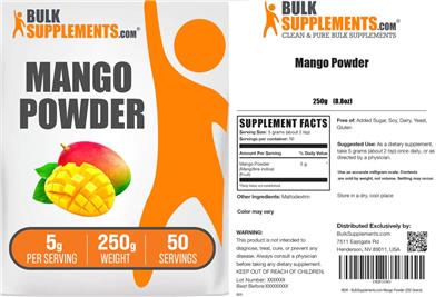 BulkSupplements.com Mango Powder 5 g product packaging