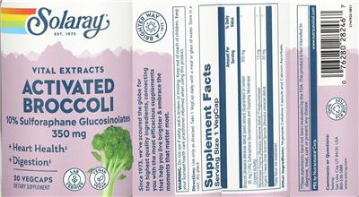 Solaray Activated Broccoli 350 mg source label used in the packaging illustration