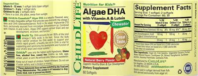 ChildLife Essentials Algae DHA Natural Berry Flavor product packaging