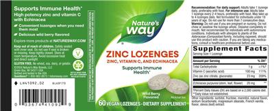 Nature's Way Zinc Lozenges Wild Berry Flavored product packaging
