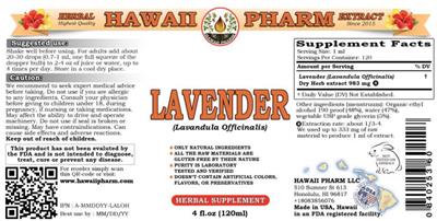 Hawaii Pharm Lavender product packaging