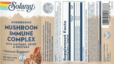 Solaray Mushroom Immune Complex product packaging