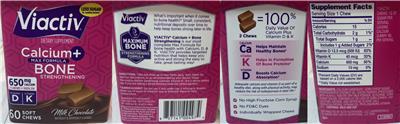 Viactiv Calcium + Bone Milk Chocolate source label used in the packaging illustration
