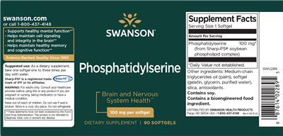 Swanson Phosphatidylserine 100 mg source label used in the packaging illustration