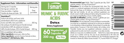SuperSmart Humic & Fulvic Acids 300 mg source label used in the packaging illustration