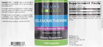 Neurobiologix Selenomethionine 200 mcg product packaging