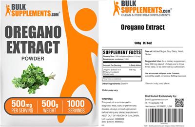 BulkSupplements.com Oregano Extract product packaging