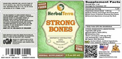 Herbal Terra Strong Bones Sugar Free Alcohol Free product packaging