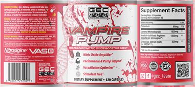 GEC Genetic Edge Compounds Vampire Pump source label used in the packaging illustration