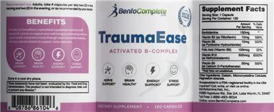 BenfoComplete.com TraumaEase source label used in the packaging illustration