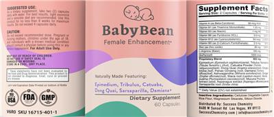 Baby Bean Female Enhancement source label used in the packaging illustration
