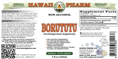 Hawaii Pharm Borututu Non-Alcohol source label used in the packaging illustration