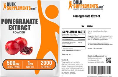 BulkSupplements.com Pomegranate Extract Powder 500 mg product packaging