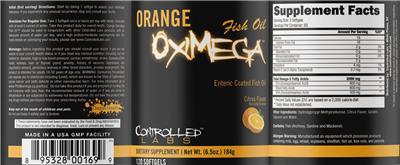 Controlled Labs Orange OxiMega Fish Oil Citrus Flavor source label used in the packaging illustration