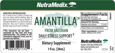NutraMedix Amantilla source label used in the packaging illustration