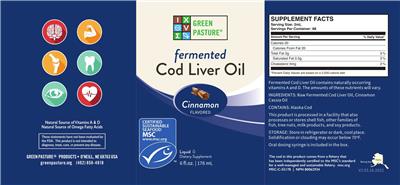 Green Pasture Fermented Cod Liver Oil Cinnamon Flavored product packaging