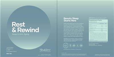Shaklee Multi-Taskers Rest & Rewind Mint Tea source label used in the packaging illustration