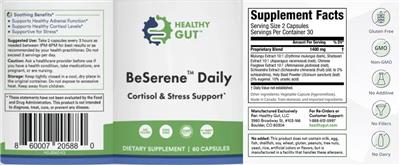 Healthy Gut BeSerene Daily source label used in the packaging illustration