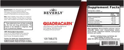 Beverly International Quadracarn source label used in the packaging illustration