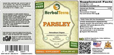 Herbal Terra Parsley product packaging