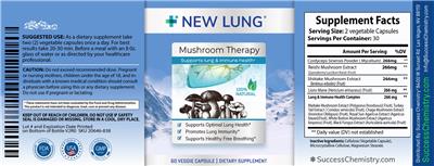 New Lung Mushroom Therapy source label used in the packaging illustration