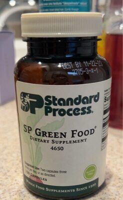 SP Standard Process SP Green Food source label used in the packaging illustration