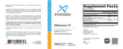 XYMOGEN DIMension 3 source label used in the packaging illustration