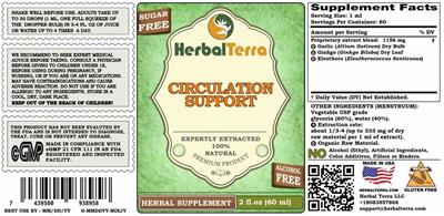 Herbal Terra Circulatin Support Sugar Free Alcohol Free product packaging
