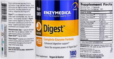 Enzymedica Digest source label used in the packaging illustration