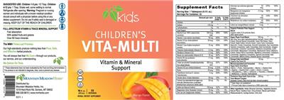Mountain Meadow Herbs Kids Children's Vita-Multi Mango Flavor source label used in the packaging illustration