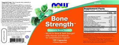 NOW Bone Strength source label used in the packaging illustration