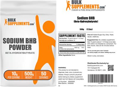 BulkSupplements.com Sodium BHB Powder 10 g product packaging