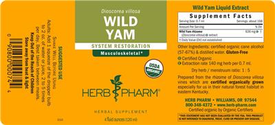 Herb Pharm Wild Yam product packaging