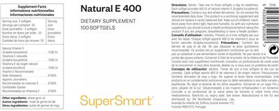 SuperSmart Natural E 400 product packaging