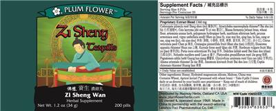 Plum Flower Zi Sheng Teapills source label used in the packaging illustration