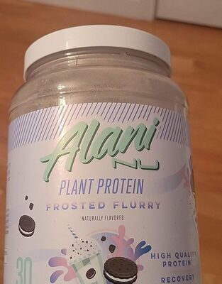 Alani Nu Plant Protein Frosted Flurry source label used in the packaging illustration