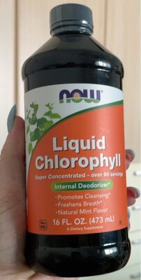 NOW Liquid Chlorophyll Natural Mint Flavor source label used in the packaging illustration