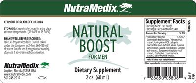 NutraMedix Natural Boost for Men source label used in the packaging illustration