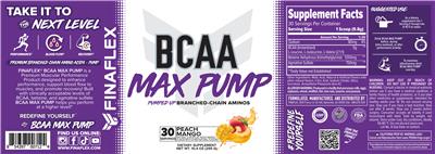 FINAFLEX BCAA Max Pump Peach Mango source label used in the packaging illustration