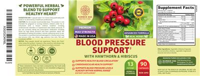 Number One Nutrition Blood Pressure Support source label used in the packaging illustration